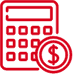 Calculator with coin icon