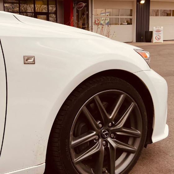 White Lexus IS F Sport Car Outside Our Garage